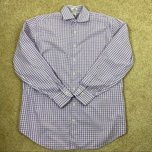 Peter Millar Purple Gingham Button Front Shirt